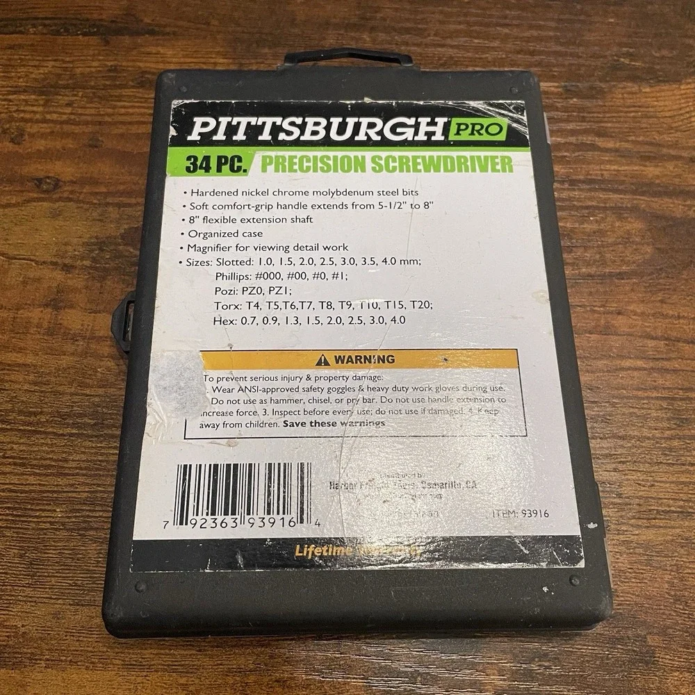 ✅Pittsburgh Precision 34 Pc Flexible Screwdriver Bit Set Case 93916 #️⃣0152